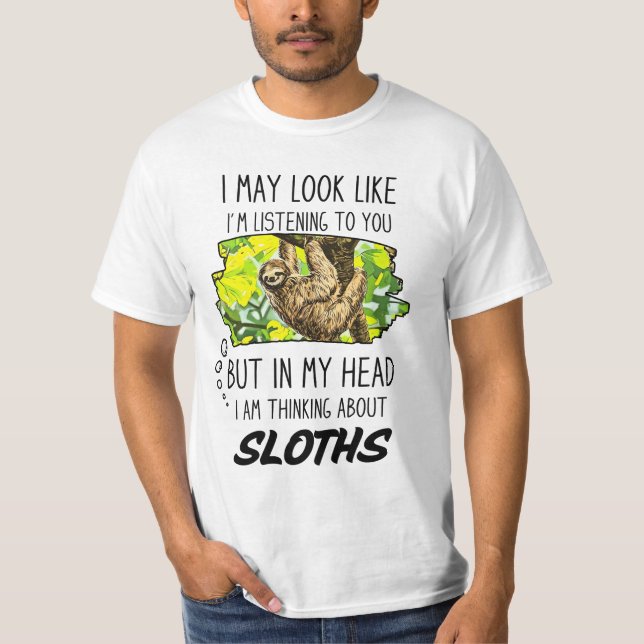 Funny Sloth Älskare T Shirt (Framsida)