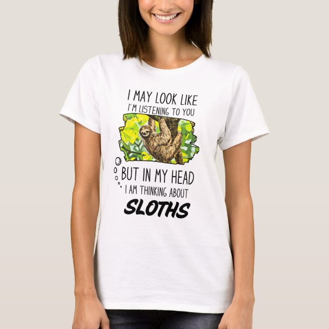 Funny Sloth Älskare T Shirt (Framsida)