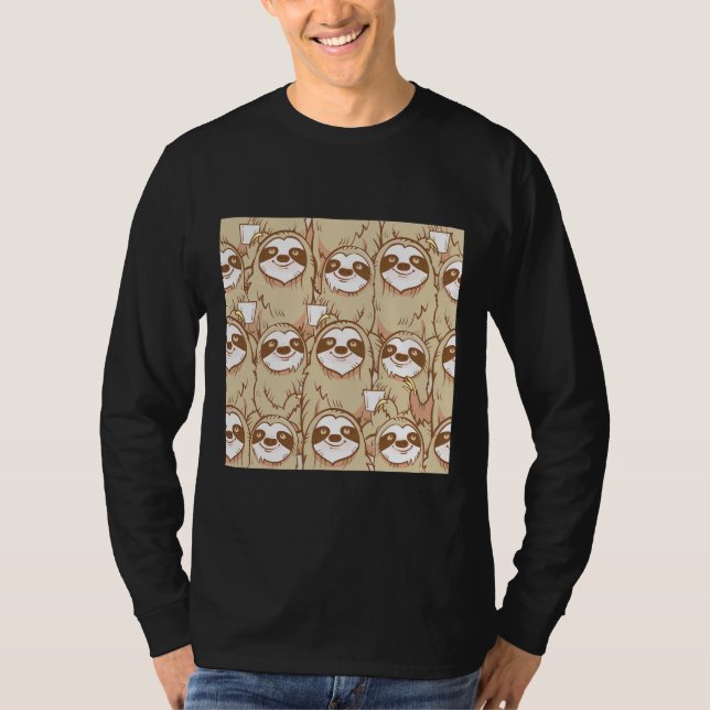 Funny Sloth Ansikte T Shirt (Framsida)