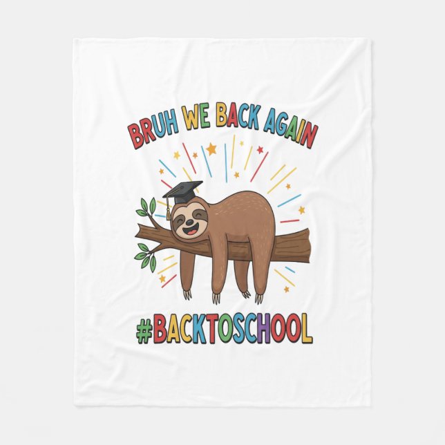 Funny Sloth Back to School Fleecefilt (Framsidan)