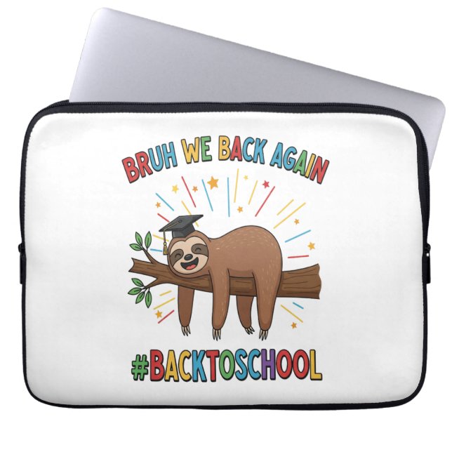 Funny Sloth Back to school Laptop Fodral (Framsidan)