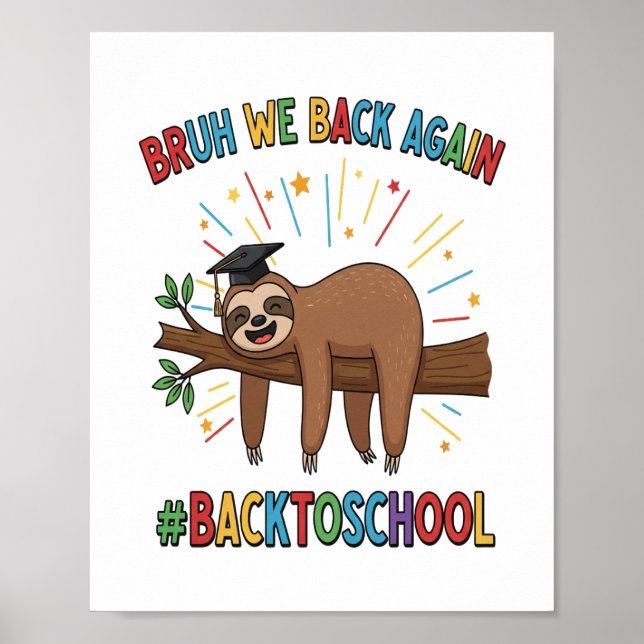 Funny Sloth Back to school Poster (Framsidan)