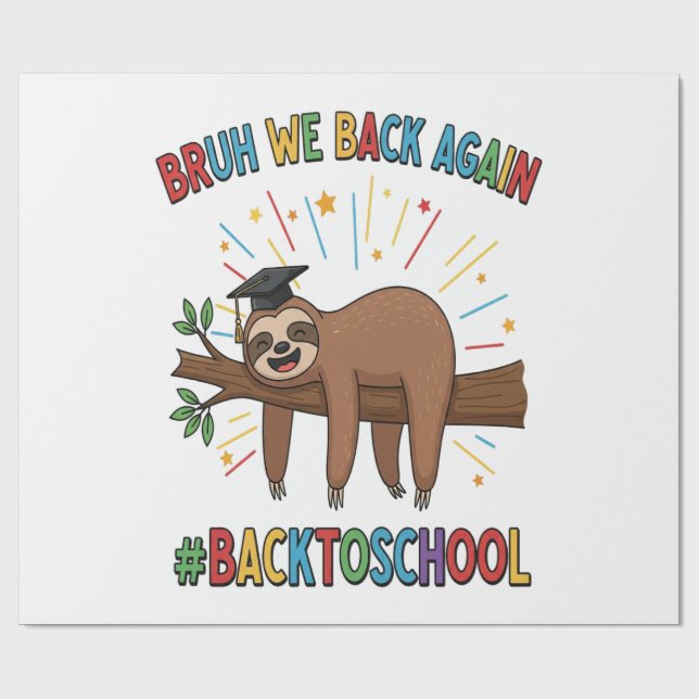 Funny Sloth Back to School Presentpapper (Platt)