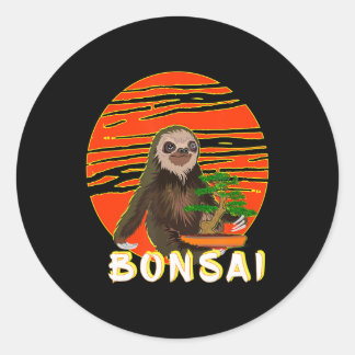 Funny Sloth Bonsai Träd Gift Yoga Masters Runt Klistermärke