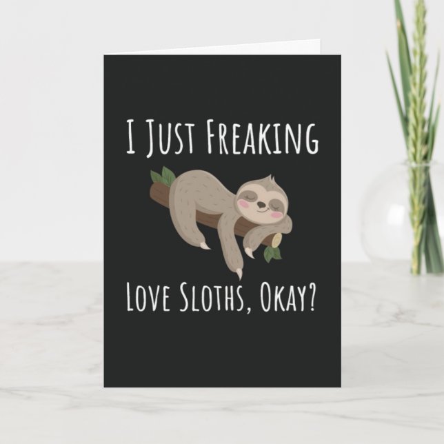 Funny Sloth Cards Humorous Animal Happy Humor Kort (Framsida)