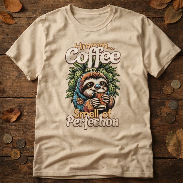Funny Sloth Coffee Drinker T-Shirt (Skapare uppladdad)