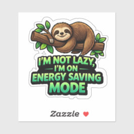 Funny Sloth Energy Saving Mode Sticker Klistermärken