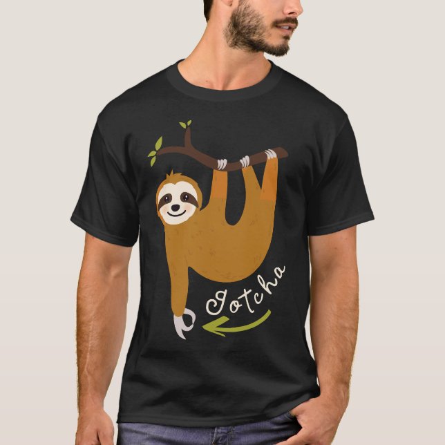Funny Sloth Finger Circle Game Skojjar T Shirt (Framsida)