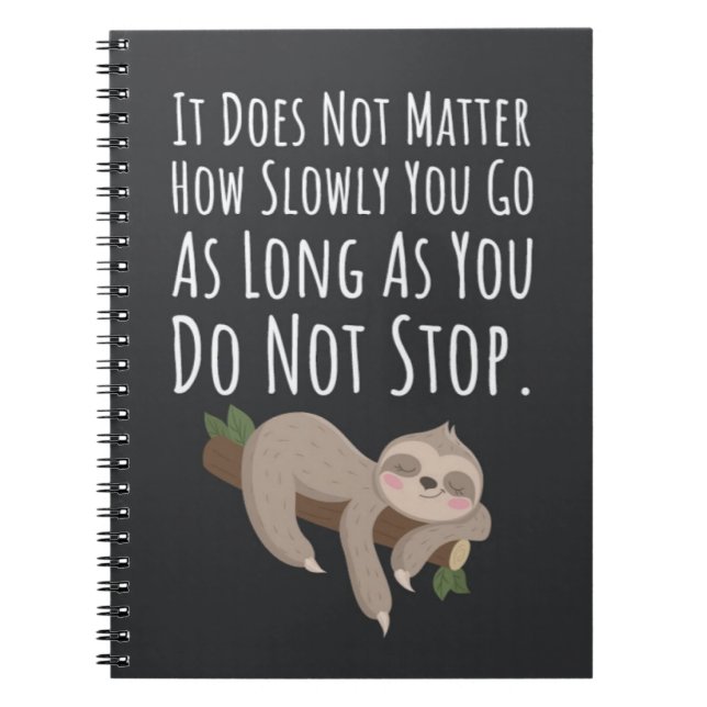 Funny Sloth Gifts Slow Down Relax Humor Humorous Anteckningsbok (Framsidan)