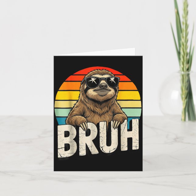 Funny Sloth Graphic Meme Lover Bruh Sloth Lovers  Kort (Framsida)
