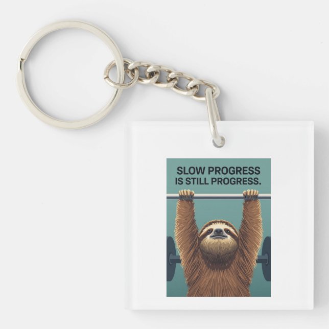 Funny Sloth Gym Motivation Poster - Slow Progress  (Framsidan)