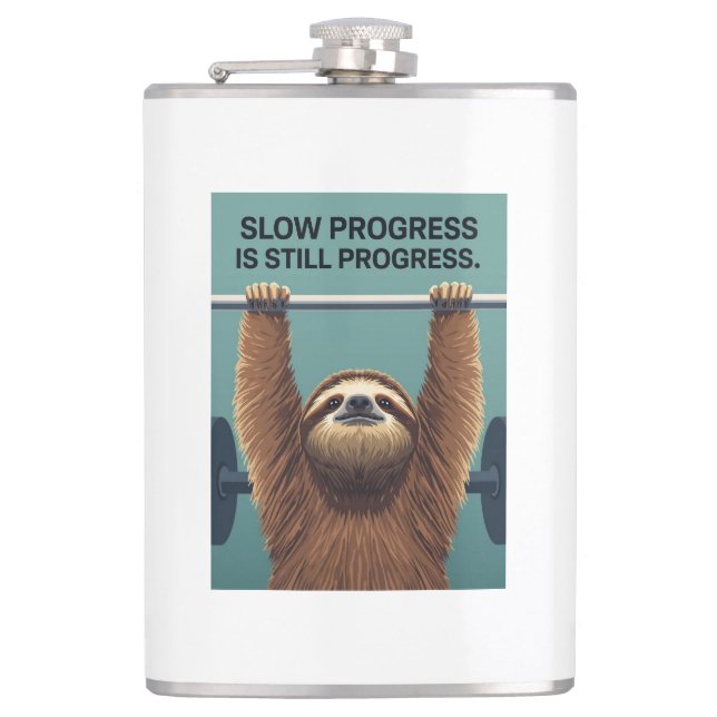 Funny Sloth Gym Motivation Poster - Slow Progress  Fickplunta (Framsidan)
