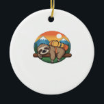 Funny Sloth Hiking Classic T-Shirt_1 Julgransprydnad Keramik<br><div class="desc">Funny Sloth Hiking Classic T-Shirt_1</div>