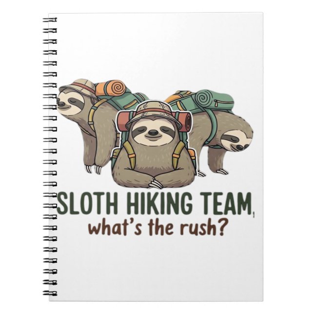 Funny Sloth Hiking Classic T-Shirt_5 Anteckningsbok (Framsidan)