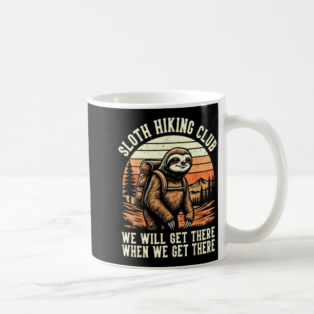 Funny Sloth Hiking Club Outdoor Hiker Men Women Vi Kaffemugg (Höger)