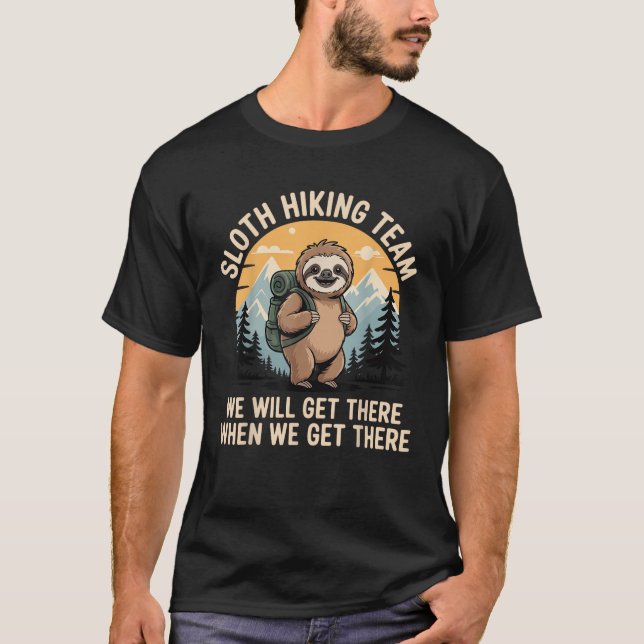 Funny Sloth Hiking T-Shirt_2 T Shirt (Framsida)