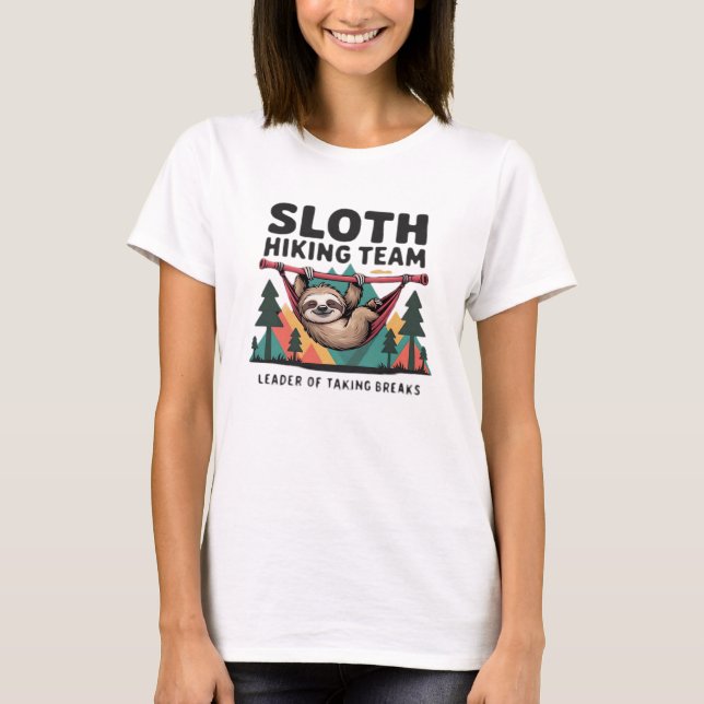 Funny Sloth Hiking - This funny sloth hiking gift  T Shirt (Framsida)