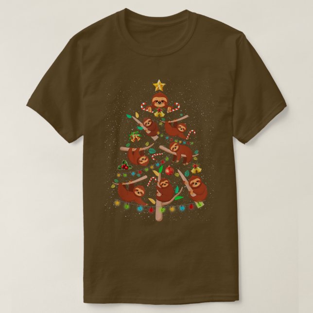 Funny Sloth Julgran Pajama Merry Slothmas T Shirt (Design framsida)