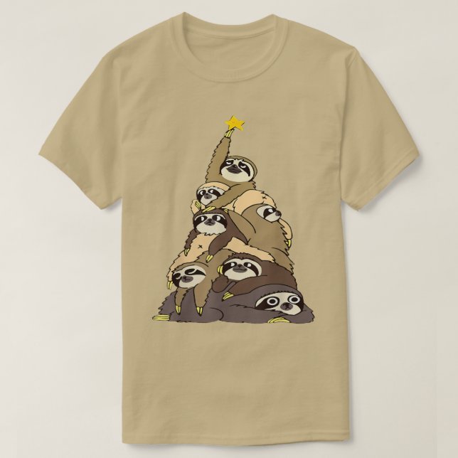Funny Sloth Julgran Pajama Merry Slothmas T Shirt (Design framsida)