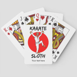 Funny Sloth Karate Japan Flagga Kortlek