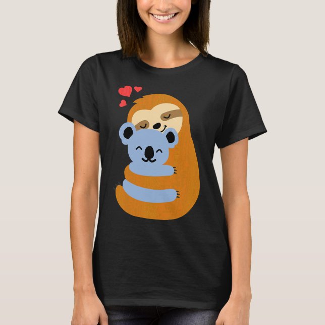 Funny Sloth Koala Bear Kärlek T Shirt (Framsida)