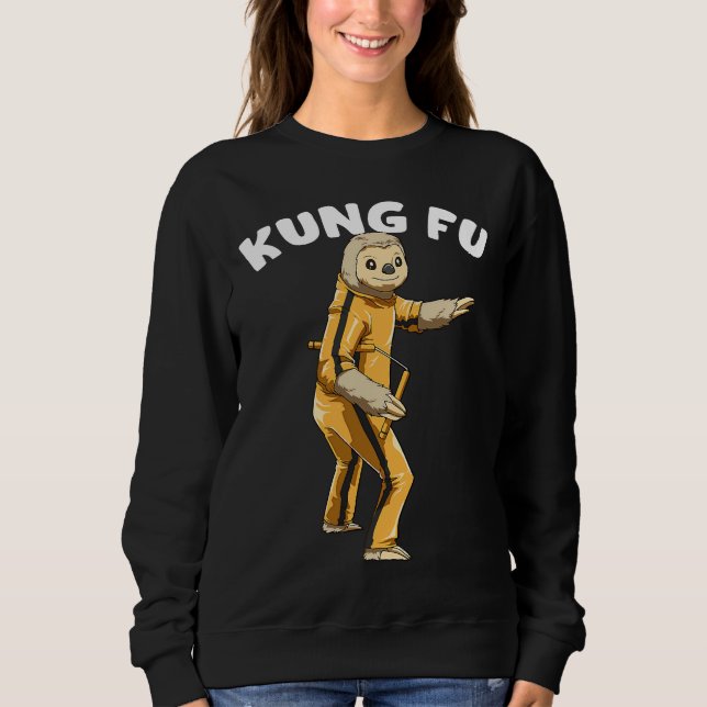 Funny Sloth Kung fu Nap Sloth Lazy T Shirt (Framsida)