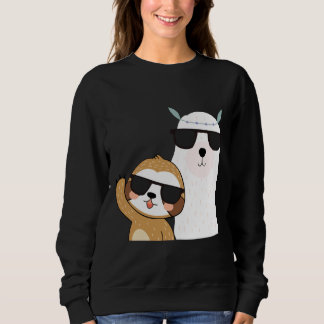Funny Sloth Llama Wearing Sunglasses Coola Animals T Shirt