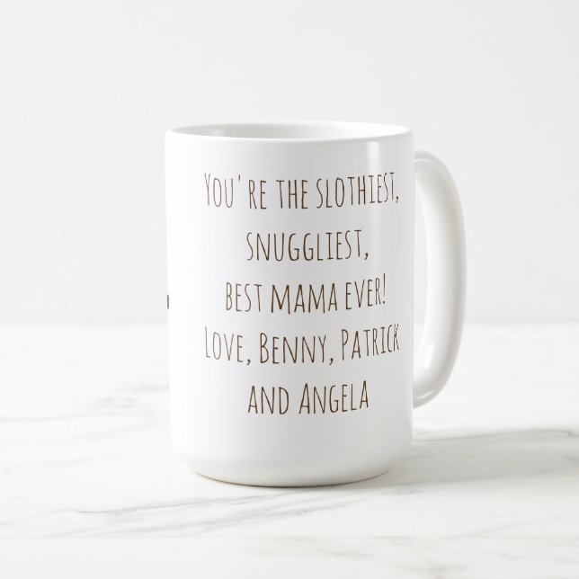 Funny Sloth Mamma "Nap like a Sloth" Cute Mamma Gi Kaffemugg (Framsida höger)