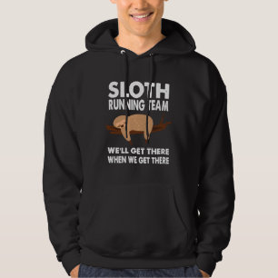 Funny Sloth Manar Women Kids Funny Sloth Running T Hoodie