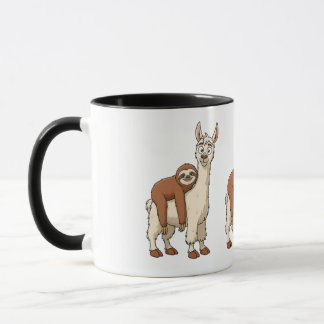 Funny Sloth och Llama Coffee Mugg