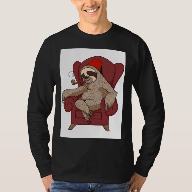 Funny Sloth Ordförande T Shirt (Framsida)
