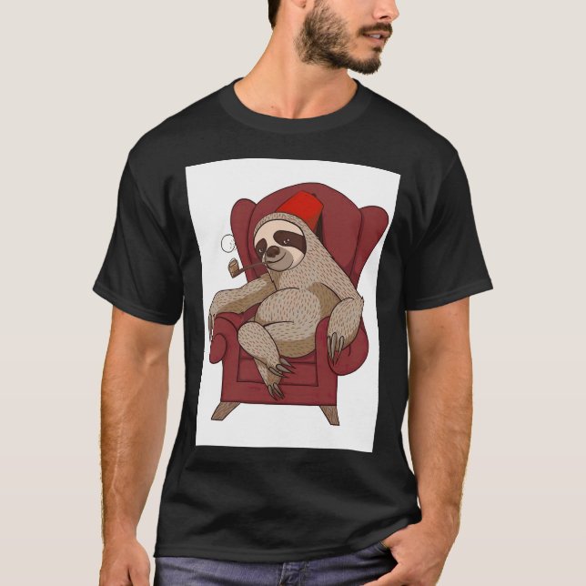 Funny Sloth Ordförande T Shirt (Framsida)