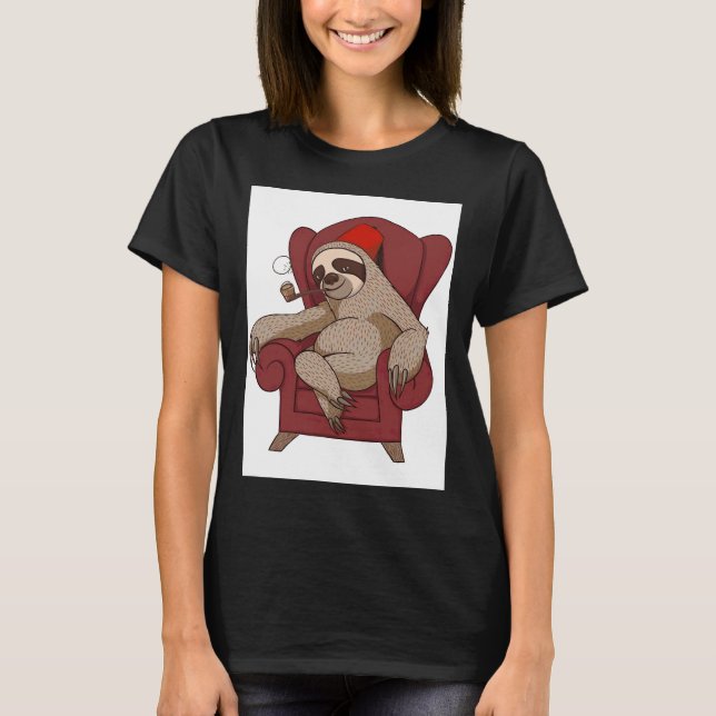 Funny Sloth Ordförande T Shirt (Framsida)