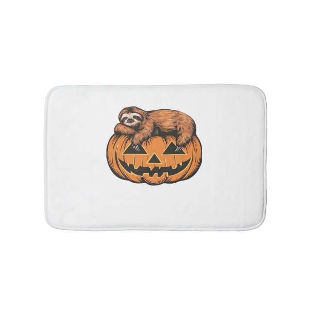 Funny Sloth på Halloween Pumpkin Essential T-Shirt Badrumsmatta (Framsidan)