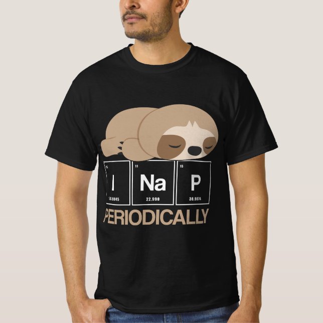 Funny Sloth Periodic Table Science Physics  T Shirt (Framsida)