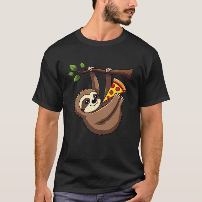 Funny Sloth Pizza Tee - Sloth Älskare Gift (Framsida)