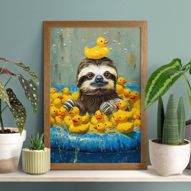 Funny Sloth Rubber Duck Pool Poster (Skapare uppladdad)