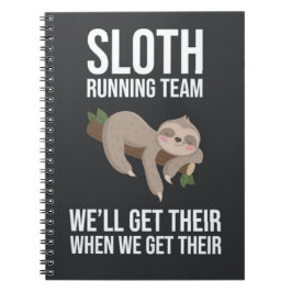 Funny Sloth Running Team Gifts Slow Runners Anteckningsbok