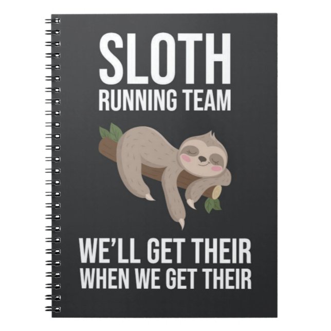 Funny Sloth Running Team Gifts Slow Runners  Anteckningsbok (Framsidan)