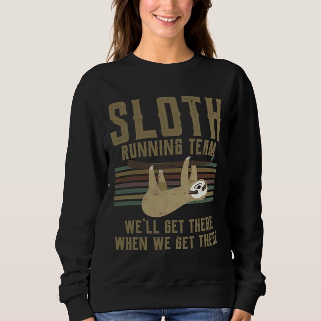 Funny Sloth Running Team Idea-Vintage T Shirt (Framsida)