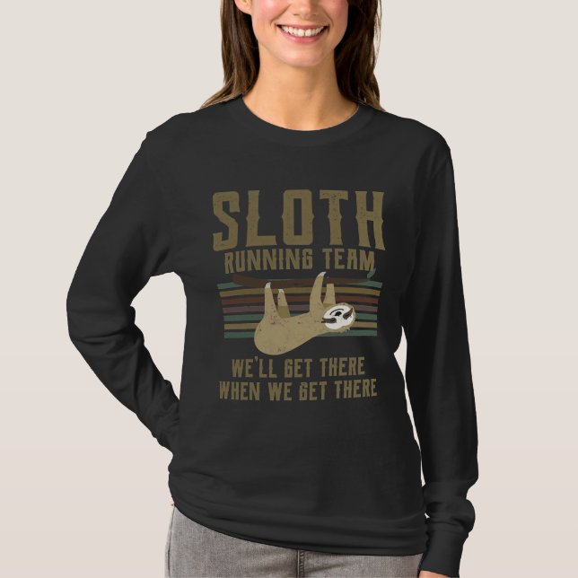 Funny Sloth Running Team Idea-Vintage T Shirt (Framsida)