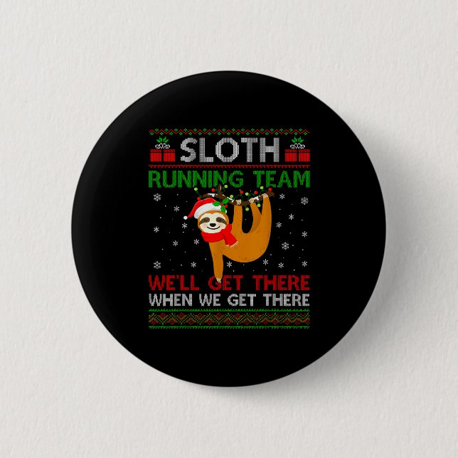 Funny Sloth Running Team Xmas Lights Ugly Sloth Ch Knapp (Framsida)
