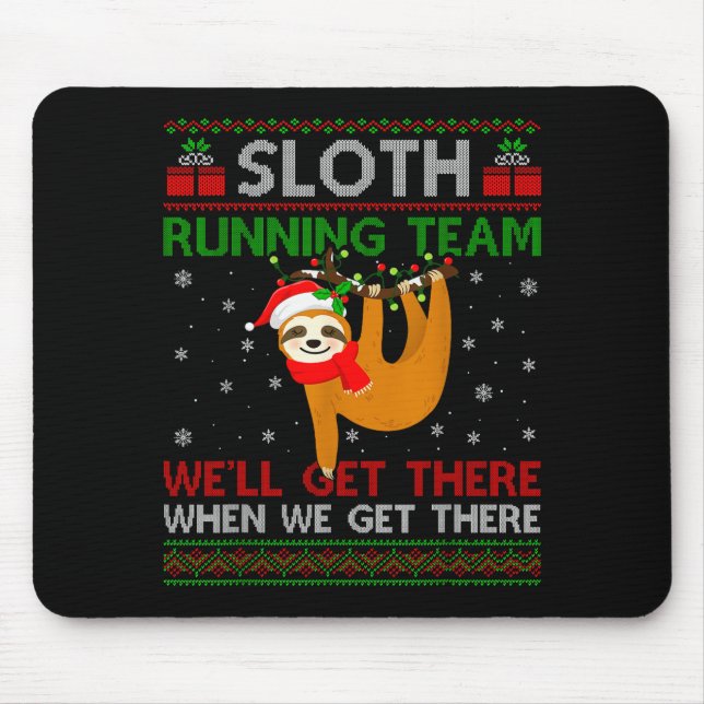 Funny Sloth Running Team Xmas Lights Ugly Sloth Ch Musmatta (Framsidan)