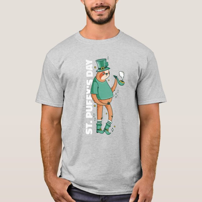 Funny Sloth St. Puffys Day T-Shirt (Framsida)