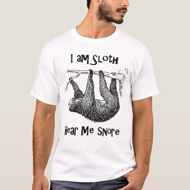 Funny Sloth T Shirt (Framsida)