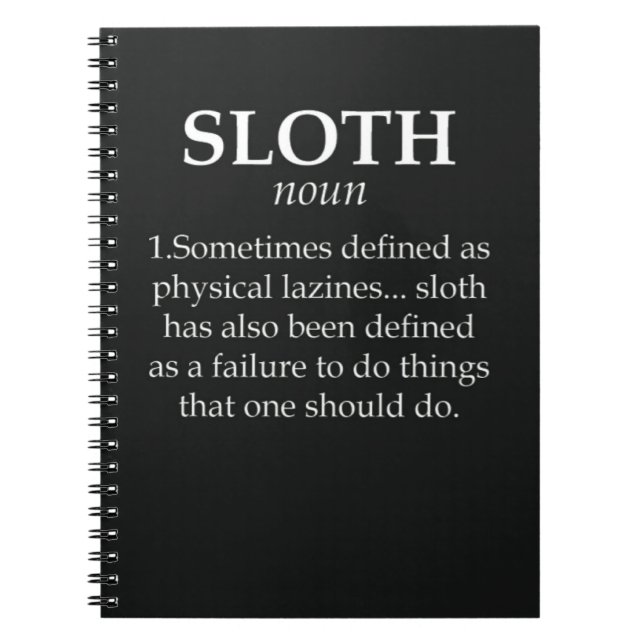 Funny Sloth Themed Gifts Animals Relax Lazy Humor Anteckningsbok (Framsidan)