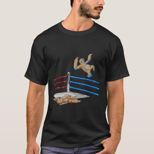 Funny Sloth Wrestler Flies Elbow Wrestling T Shirt (Framsida)