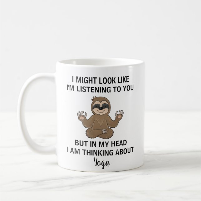 Funny Sloth Yoga Mugg Gift for Yoga Teacher Mugg (Vänster)