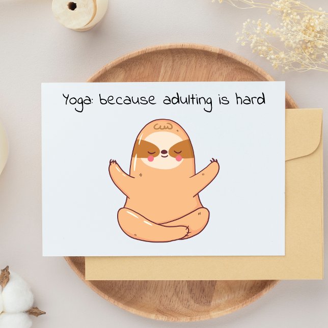 Funny Sloth Yoga Vykort (Skapare uppladdad)