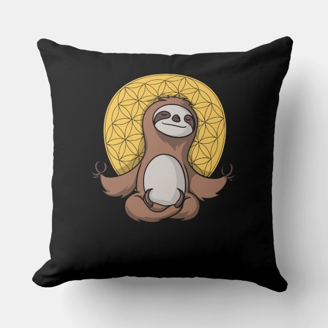 Funny Sloth Zen Yoga Meditation Animal Kudde (Framsida)